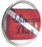 Advanced Diver Scuba Diver Down Flag 18MM - 20MM Fashion Snap Jewelry Snap Charm