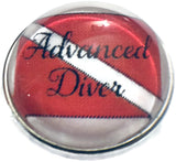 Advanced Diver Scuba Diver Down Flag 18MM - 20MM Fashion Snap Jewelry Snap Charm