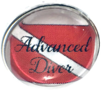 Advanced Diver Scuba Diver Down Flag 18MM - 20MM Fashion Snap Jewelry Snap Charm