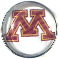 U of M University of Minnesota College Logo Fashion Snap Jewelry University Snap Charm