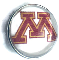 U of M University of Minnesota College Logo Fashion Snap Jewelry University Snap Charm