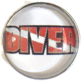 Scuba Diver Down Flag on DIVER 18MM - 20MM Fashion Snap Jewelry Snap Charm