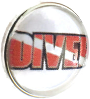 Scuba Diver Down Flag on DIVER 18MM - 20MM Fashion Snap Jewelry Snap Charm
