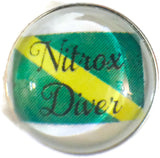 Nitrox Diver Scuba Diver Nitrox Flag 18MM - 20MM Fashion Snap Jewelry Snap Charm