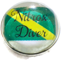 Nitrox Diver Scuba Diver Nitrox Flag 18MM - 20MM Fashion Snap Jewelry Snap Charm