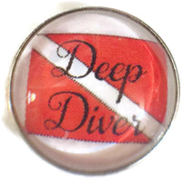 Deep Diver Scuba Diver Down Flag 18MM - 20MM Fashion Snap Jewelry Snap Charm