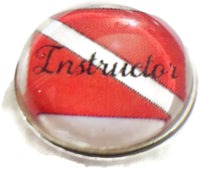 Instructor on Scuba Diver Down Flag 18MM - 20MM Fashion Snap Jewelry Snap Charm