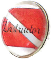 Instructor on Scuba Diver Down Flag 18MM - 20MM Fashion Snap Jewelry Snap Charm