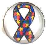 Autism Awareness Ribbon Fashion Snap Jewelry Snap Charm