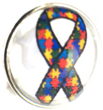 Autism Awareness Ribbon Fashion Snap Jewelry Snap Charm