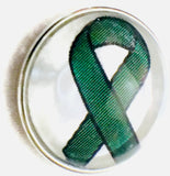 Cancer Green Ribbon for Liver Cancer Fashion Snap Jewelry Charm