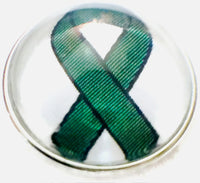 Cancer Green Ribbon for Liver Cancer Fashion Snap Jewelry Charm