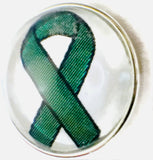 Cancer Green Ribbon for Liver Cancer Fashion Snap Jewelry Charm