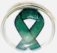 Cancer Green Ribbon for Liver Cancer Fashion Snap Jewelry Charm