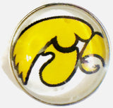 Iowa Hawkeyes College Logo Fashion Snap Jewelry University Snap Charm