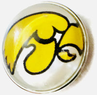 Iowa Hawkeyes College Logo Fashion Snap Jewelry University Snap Charm