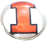 Illinois Fighting Illini College Logo Fashion Snap Jewelry University Snap Charm