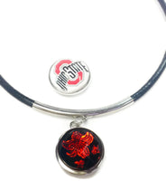 Ohio State University OSU College Logo 15" Necklace with Extra 18MM - 20 MM Snap Jewelry Charm