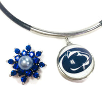 Penn State University College Logo 15" Necklace with Extra 18MM - 20 MM Snap Jewelry Charm