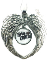 Harley Davidson Snap and Biker Bi@*! Snap on Wings Pendant 18MM - 20MM Snap Charm 20" Necklace