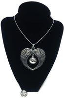 Harley Davidson Snap and Biker Bi@*! Snap on Wings Pendant 18MM - 20MM Snap Charm 20" Necklace