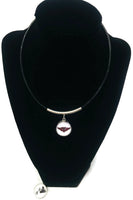 Harley Davidson Pink Heart & Biker Chick 15" Necklace with 2 18MM - 20 MM Snap Jewelry Charms