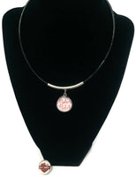 Harley Davidson Shield & Biker Babe 15" Necklace with 2 18MM - 20 MM Snap Jewelry Charms