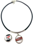 I LOVE SCUBA Diver Flag Heart & DIVER 18" Necklace with 2 18MM - 20MM Snap Jewelry Charms