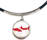 SCUBA Open Water Diver Flag and Shark 18" Necklace with 2 18MM - 20MM Snap Jewelry Charm8