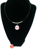 SCUBA Open Water Diver Flag and Shark 15" Necklace with 2 18MM - 20MM Snap Jewelry Charms