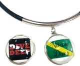 SCUBA Nitrox Diver Flag and DIVE DEEP 18" Necklace with 2 18MM - 20MM Snap Jewelry Charms