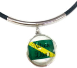 SCUBA Nitrox Diver Flag and DIVE DEEP 15" Necklace with 2 18MM - 20MM Snap Jewelry Charms