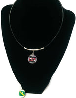 SCUBA Nitrox Diver Flag and DIVE DEEP 18" Necklace with 2 18MM - 20MM Snap Jewelry Charms