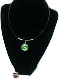 SCUBA Nitrox Diver Flag and DIVE DEEP 18" Necklace with 2 18MM - 20MM Snap Jewelry Charms