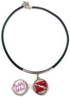SCUBA Assistant Instructor Diver Flag & Bubble Addict 15" Necklace with 2 18MM - 20MM Snap Charms