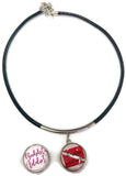 SCUBA Assistant Instructor Diver Flag & Bubble Addict 18" Necklace with 2 18MM - 20MM Snap Charms