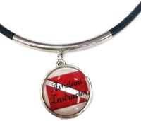 SCUBA Assistant Instructor Diver Flag & Bubble Addict 15" Necklace with 2 18MM - 20MM Snap Charms