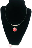 SCUBA Assistant Instructor Diver Flag & Bubble Addict 15" Necklace with 2 18MM - 20MM Snap Charms