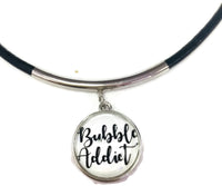 SCUBA Advanced Diver Flag and Bubble Addict 15" Necklace with 2 18MM - 20MM Snap Jewelry Charms
