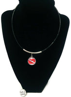 SCUBA Advanced Diver Flag and Bubble Addict 15" Necklace with 2 18MM - 20MM Snap Jewelry Charms