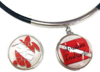 SCUBA Assistant Instructor Diver Flag and Turtle 15" Necklace with 2 18MM - 20MM Snap Jewelry Charms