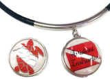 SCUBA Assistant Instructor Diver Flag and Turtle 15" Necklace with 2 18MM - 20MM Snap Jewelry Charms