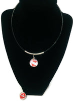 SCUBA Assistant Instructor Diver Flag and Turtle 15" Necklace with 2 18MM - 20MM Snap Jewelry Charms