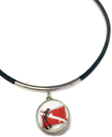 SCUBA Night Diver Flag and Diver on Flag 15" Necklace with 2 18MM - 20MM Snap Jewelry Charms