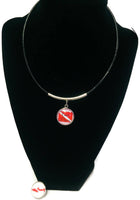 SCUBA Cave Diver Flag and Shark 15" Necklace with 2 18MM - 20MM Snap Jewelry Charms