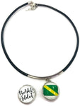 SCUBA Nitrox Diver Flag and Bubble Addict 15" Necklace with 2 18MM - 20MM Snap Jewelry Charms