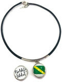 SCUBA Nitrox Diver Flag and Bubble Addict 15" Necklace with 2 18MM - 20MM Snap Jewelry Charms