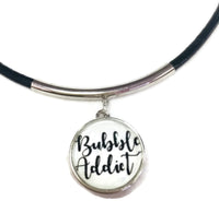 SCUBA Nitrox Diver Flag and Bubble Addict 15" Necklace with 2 18MM - 20MM Snap Jewelry Charms