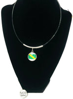 SCUBA Nitrox Diver Flag and Bubble Addict 15" Necklace with 2 18MM - 20MM Snap Jewelry Charms