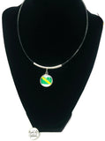 SCUBA Nitrox Diver Flag and Bubble Addict 15" Necklace with 2 18MM - 20MM Snap Jewelry Charms
